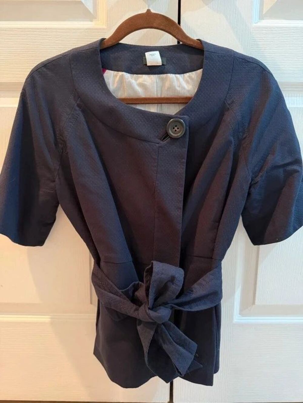 J.Crew Navy Military Jacket with Belt - Size 6